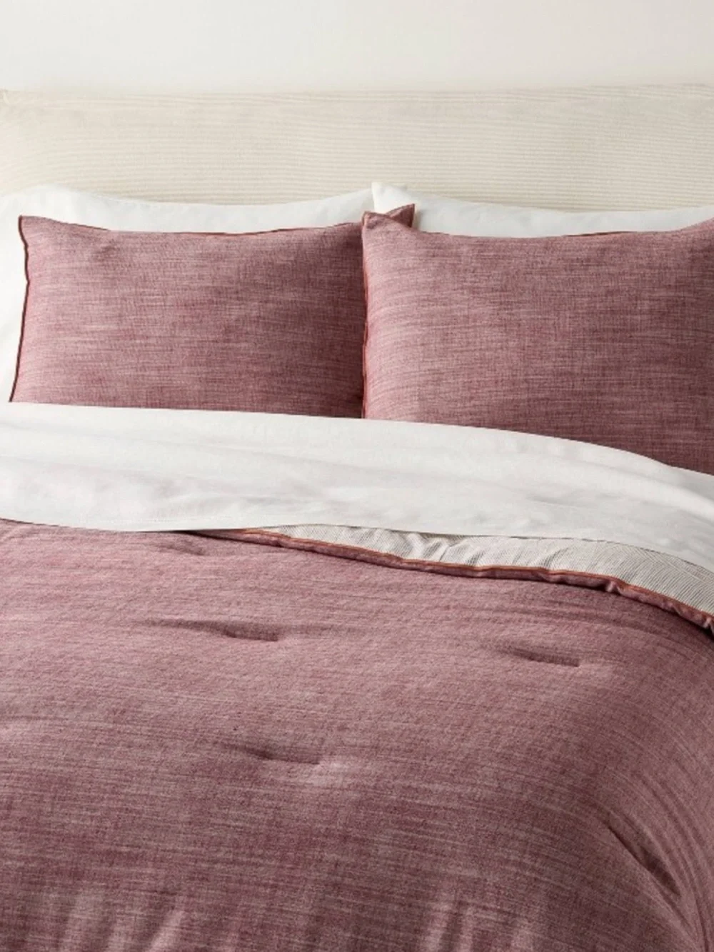HEARTH & HAND NWT 3pc King Reversible Duvet Cover Set -Burgundy
